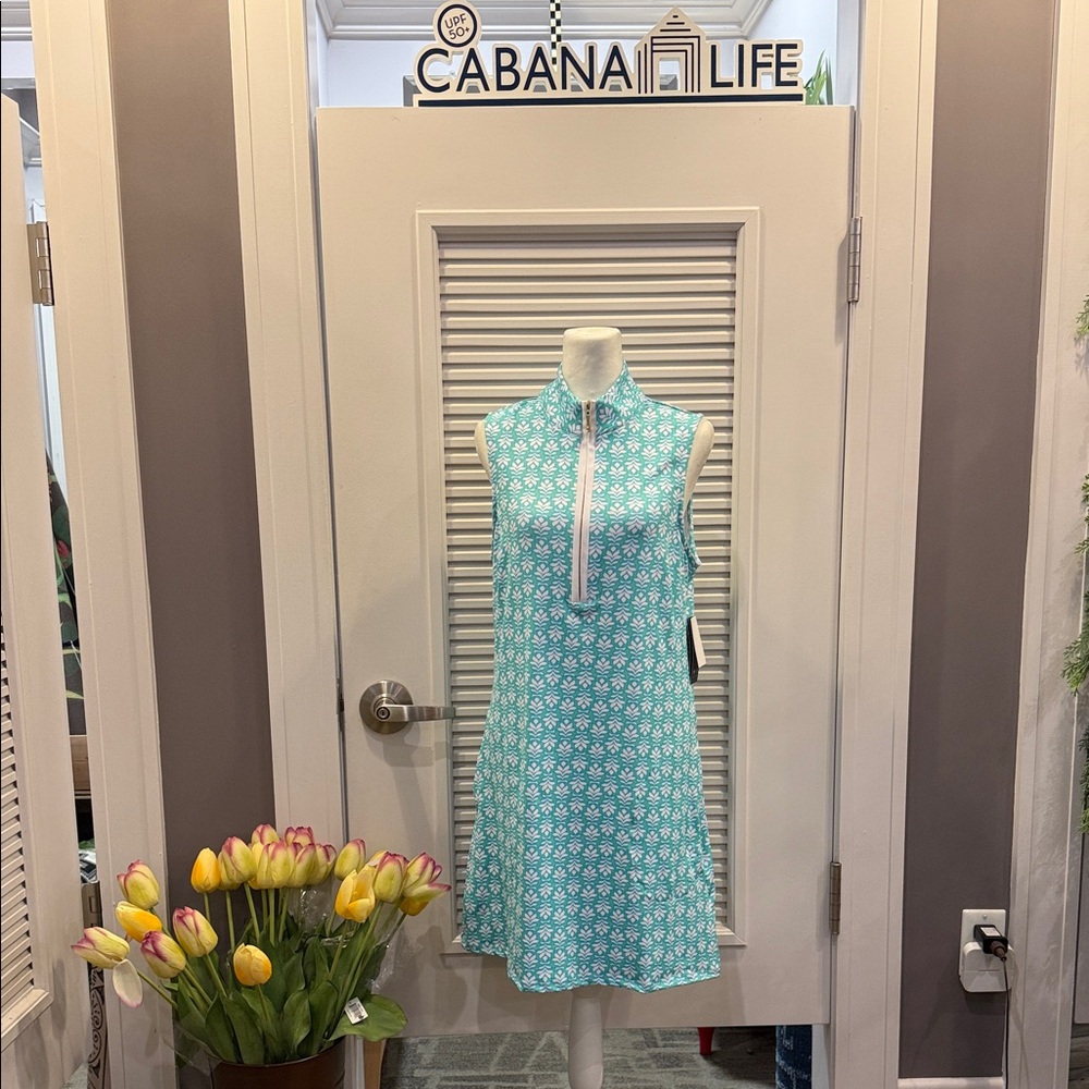 Cabana Life Women's Aqua Patterned Mini Dress